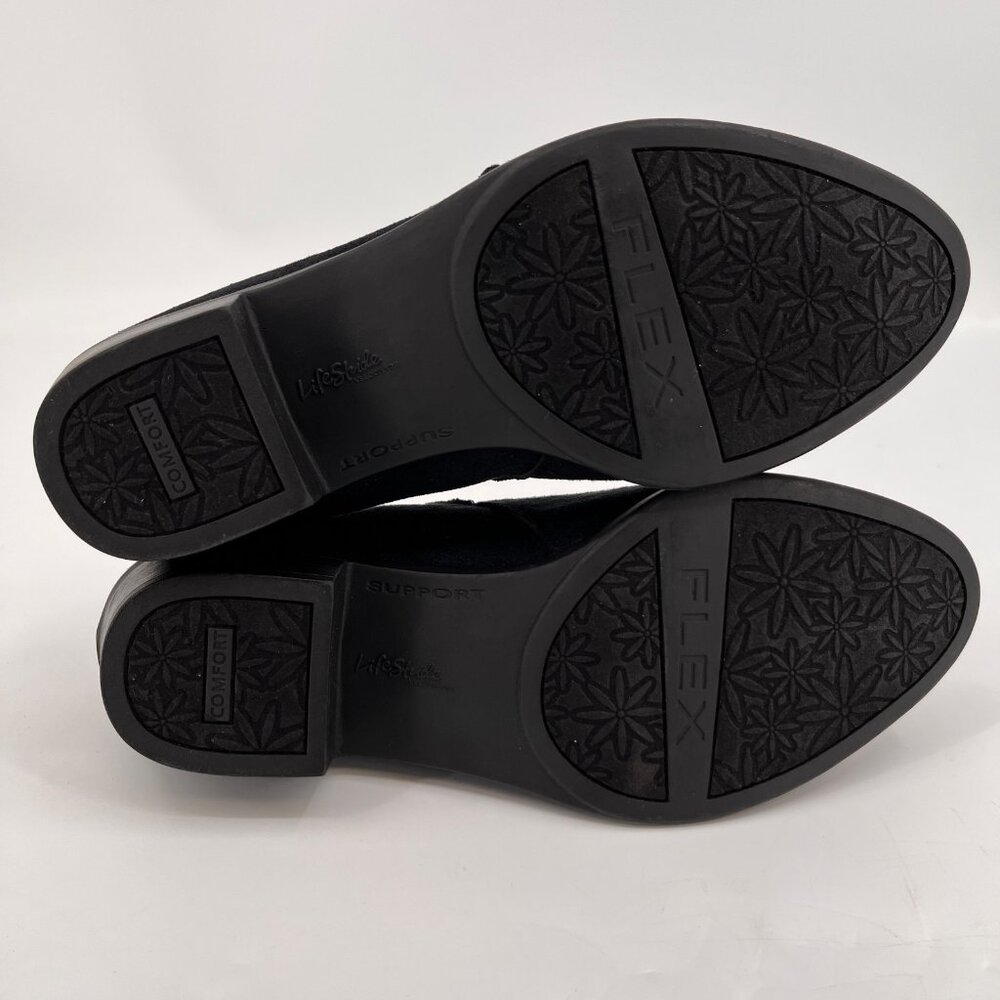 LifeStride Abilene Ankle Bootie Black Size 7M Fabric Upper Block Heel Slip On - Picture 11 of 13